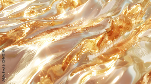 Golden Abstract Background 3D Render