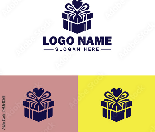 Gift shop icon Souvenir shop Curio shop Specialty store flat logo sign symbol editable vector