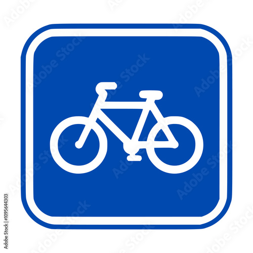 rectangle blue cycling road sign transportation vector illustration template design