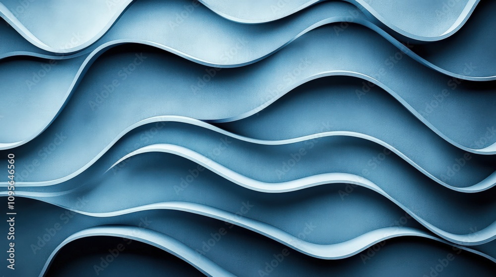 Fluid Blue Waves: Abstract Modern Design with Curves and Depth Fluid Blue Waves: Abstract Modern Design with Curves and Depth