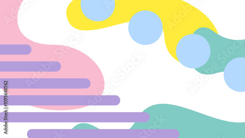 A vibrant abstract design featuring colorful shapes and lines, creating a playful and dynamic visual experience.