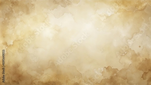 Abstract Beige Watercolor Background Texture with Subtle Brown Stains and Variations in Tone