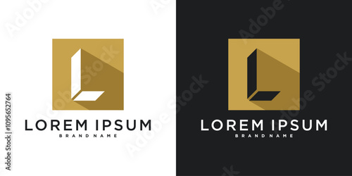 Unique modern letter L logo design. Premium Vector