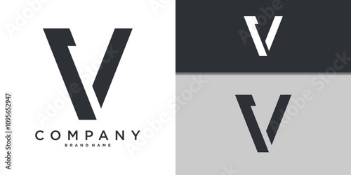 Letter V minimal logo icon design template elements. Premium Vector