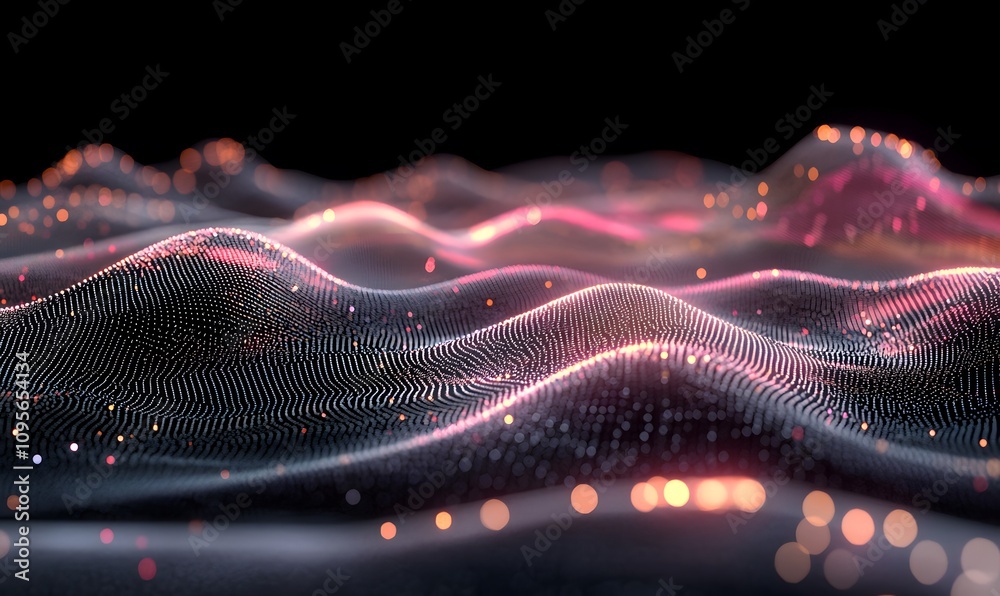 Abstract glowing wave particles background. Abstract glowing wave particles background.