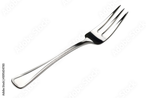 High-resolution stainless steel fork isolated on transparent background- ideal for culinary arts- food photography- and kitchenware design projects