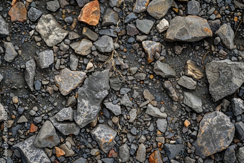 Wallpaper Mural  Grey asphalt rock ground debris. Detailed photo textured background Torontodigital.ca