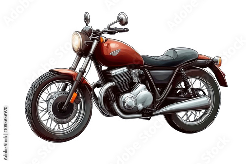 High-quality motorbike illustration PNG on transparent background for digital design projects and creative visual presentations