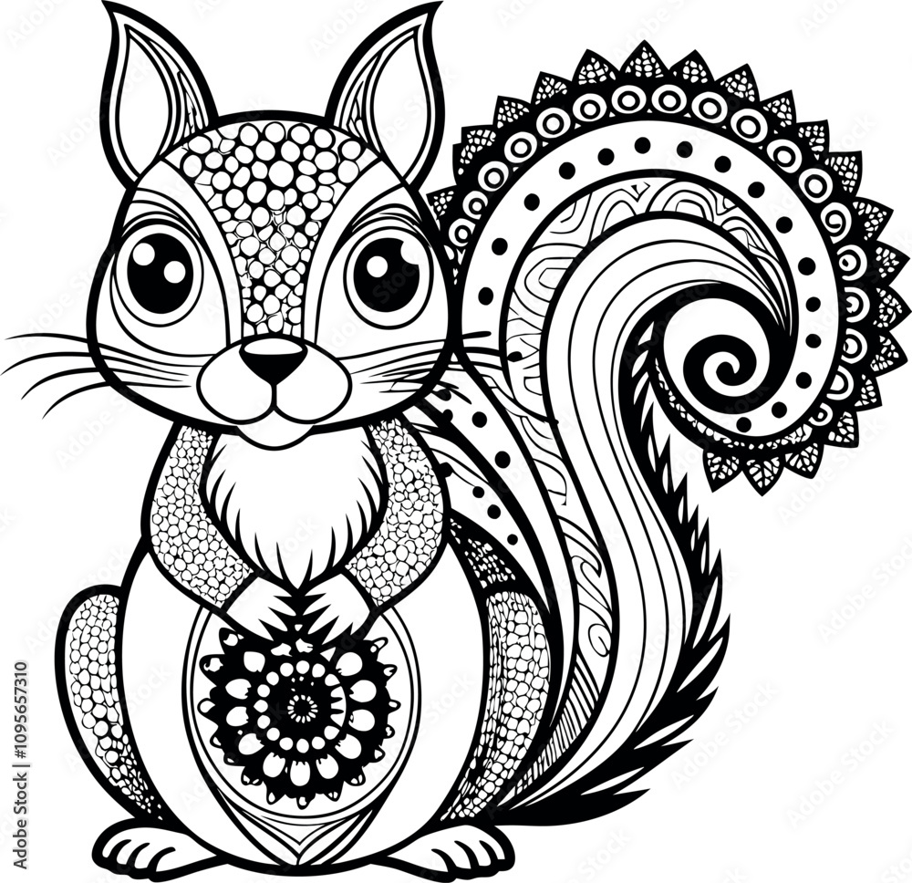 Obraz premium Animal Mandala Design. Floral Animal Mandala Design. Mandala Design With Animal. Animal Coloring Page Design With Mandala Style.