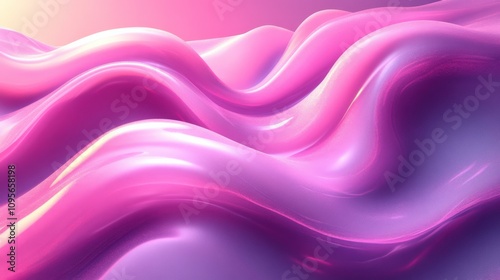 Dreamy Pink Waves in Abstract Digital Art Style