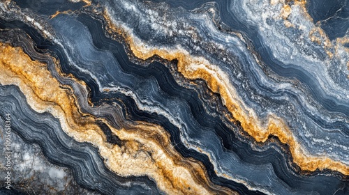 Striking Abstract Geode Patterns with Vibrant Gold and Gray Tones