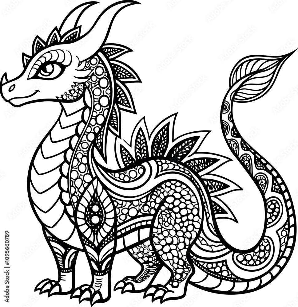 Naklejka premium Animal Mandala Design. Floral Animal Mandala Design. Mandala Design With Animal. Animal Coloring Page Design With Mandala Style.