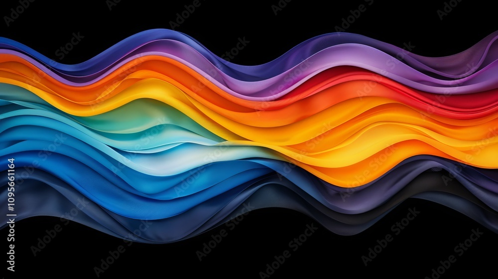Colorful flowing waves in vibrant gradient shades. Colorful flowing waves in vibrant gradient shades.