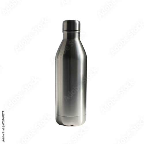 Sustainable Hydration Solution Stainless Steel Water Bottle Urban Lifestyle Product Showcase Minimalist Design Straightforward View Eco-Friendly Concept