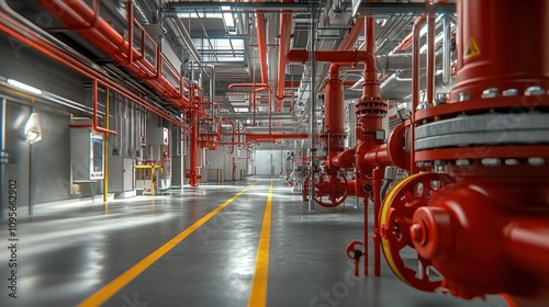 Industrial pipeline interior.