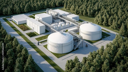 Biogas plant converting organic waste into renewable energy, producing both fuel and compost   biogas production, organic waste