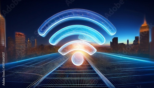 Digital wifi wireless network connection technology concept icon