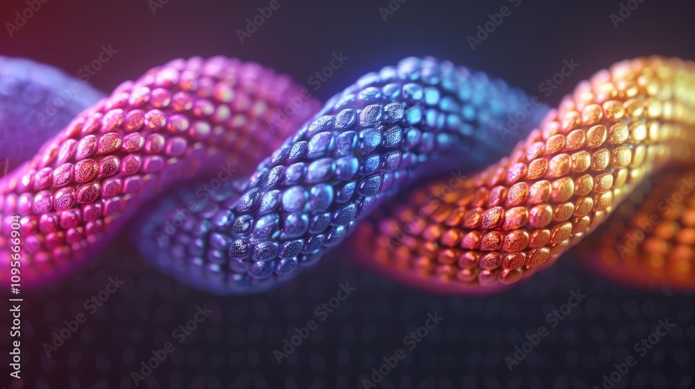 Obraz premium Colorful twisted texture resembling a rope or cable.