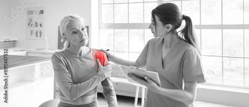 Female physiotherapist with...