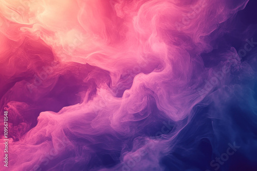 Colorful smoke background billowing gracefully, capturing shades of purple, pink, and blue in a mesmerizing dance of hues and shapes.