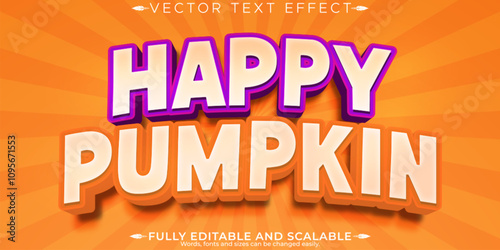 Halloween editable text effect, editable spooky and pumpkin text style