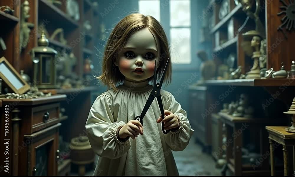 Evil Sinister Possesed Porcelain Doll