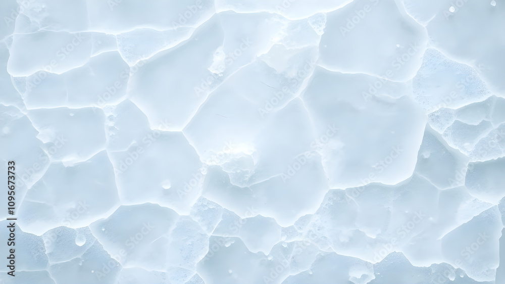 Obraz premium A close-up of a delicate, icy surface with intricate patterns of cracks and crevices.