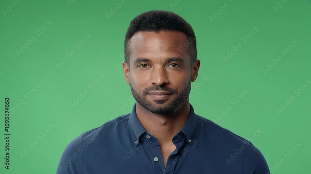 Portrait of a Confident Man Against a Green Screen Portrait of a Confident Man Against a Green Screen