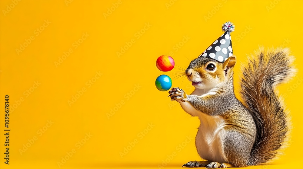 Squirrel Juggling Balls Party Hat Squirrel Juggling Balls Party Hat