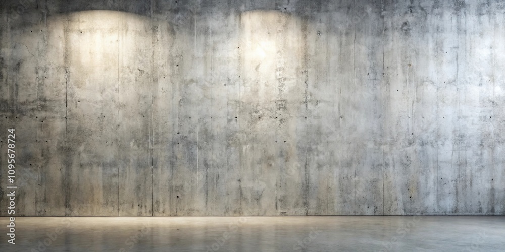 Empty Room with Lit Concrete Wall and Polished Floor Empty Room with Lit Concrete Wall and Polished Floor