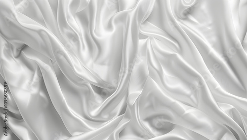 White background white silk fabric waves of fabric i 1721144648 2