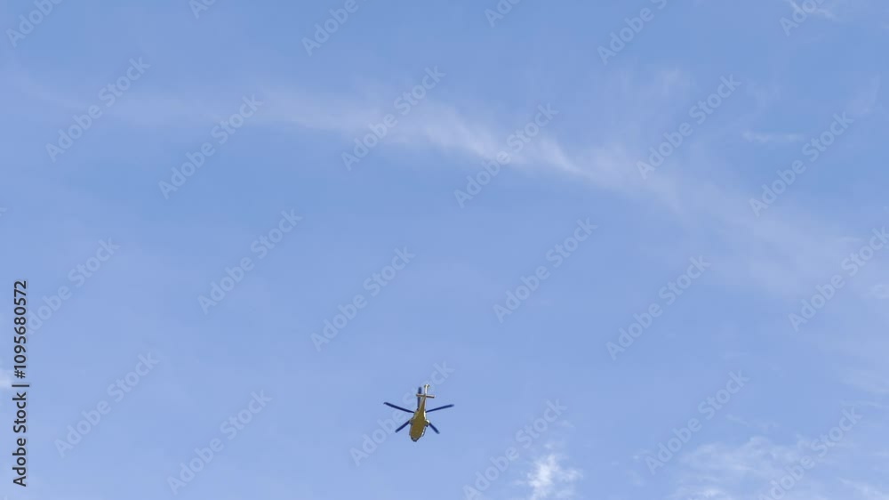 Helicopter flying in the sky Helicopter flying in the sky