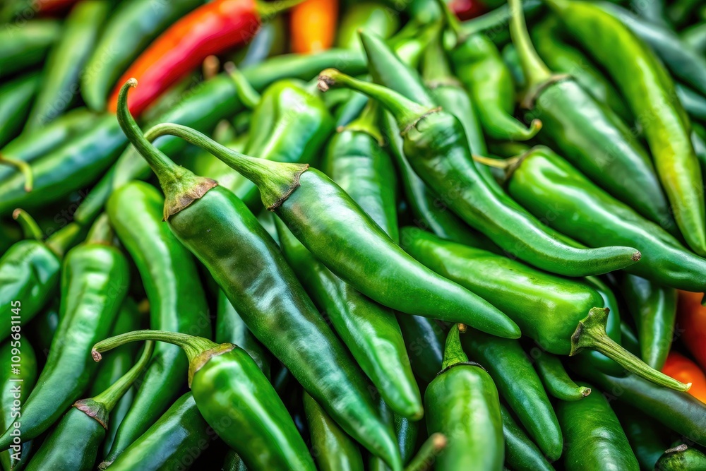 Vibrant Green Chili Background with Focused Chilies, Rule of Thirds Composition for Culinary and Food Photography Vibrant Green Chili Background with Focused Chilies, Rule of Thirds Composition for Culinary and Food Photography