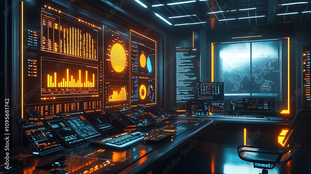 Data analytics dashboard futuristic office digital environment technology Data analytics dashboard futuristic office digital environment technology