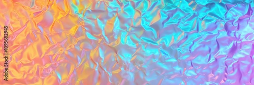 Banner full frame Holographic rainbow foil iridescent texture abstract hologram background