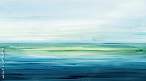 Tranquil Horizon Abstract Background with Blue and Green Palette