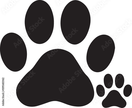 Dog paw print vector illustration