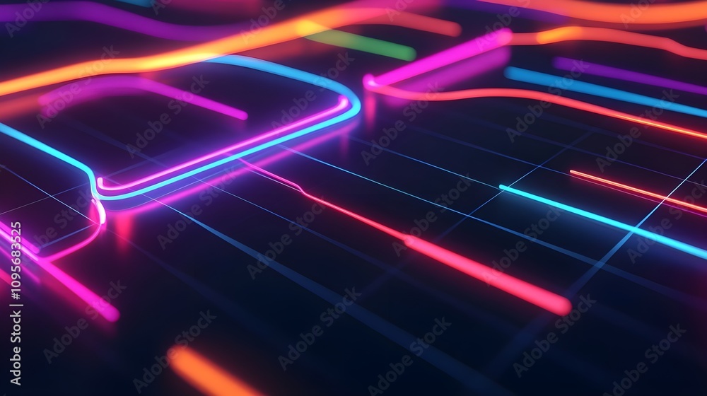 Neon Lines Abstract Background Neon Lines Abstract Background