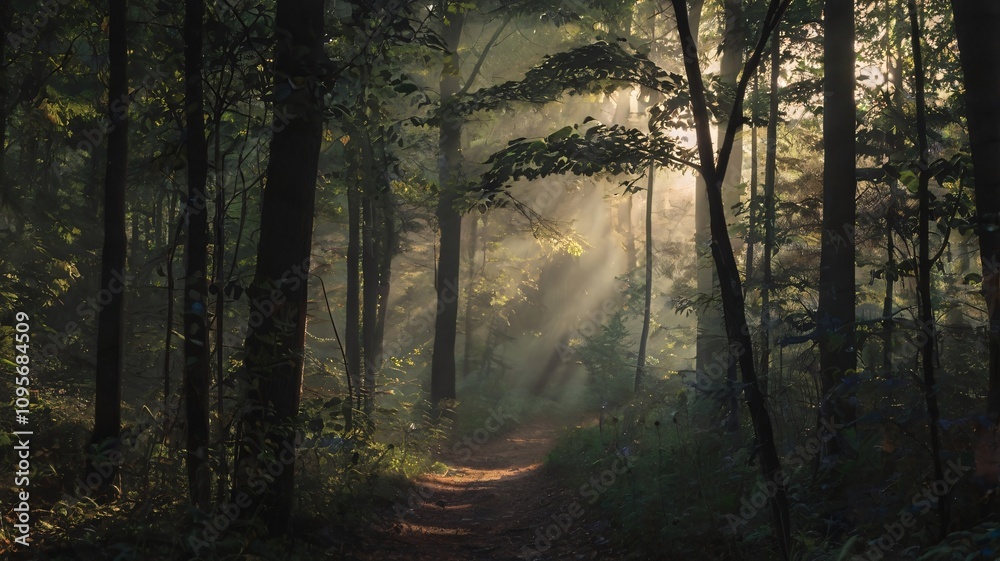 Obraz premium foggy forest