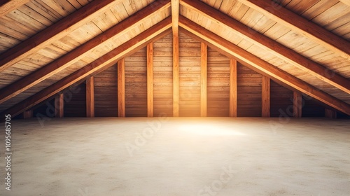 Empty Wooden Attic Space