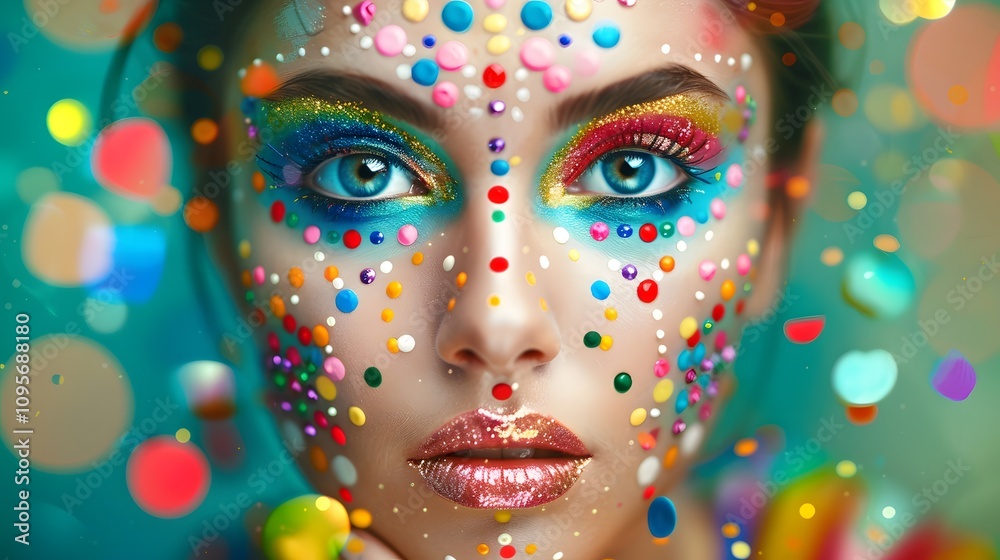 Shot of beautiful young woman with colorful makeup Shot of beautiful young woman with colorful makeup