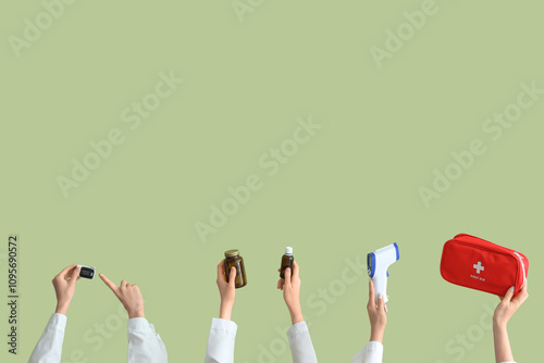 Female hands with first aid...