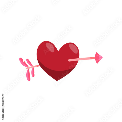 flat valentines day element clip art illustration