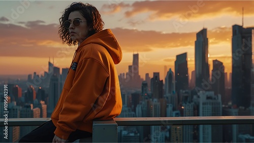 Urban Serenity: A Stylish Perspective at Sunset