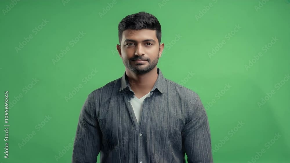 Portrait of a Confident Young Man Against a Green Screen Portrait of a Confident Young Man Against a Green Screen