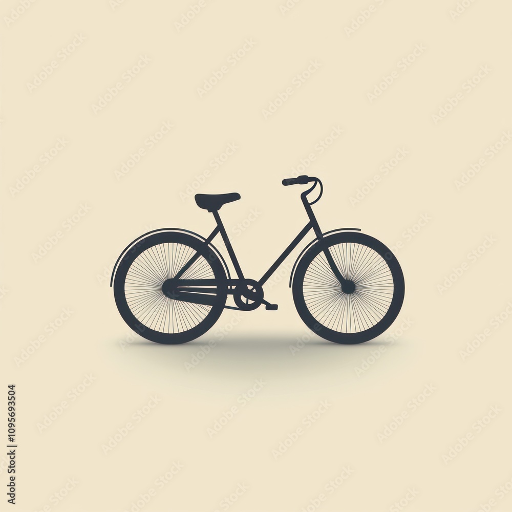 Fototapeta premium A minimalist illustration of a bicycle on a light background.