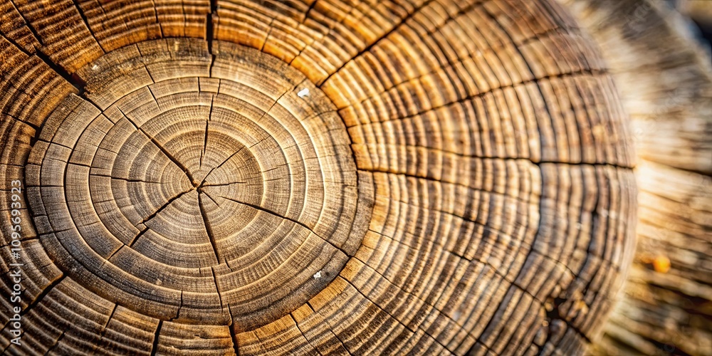 Detailed Close-up of a Tree Trunk's Cross-Section, Revealing its Intricate Annual Rings and Natural Texture Detailed Close-up of a Tree Trunk's Cross-Section, Revealing its Intricate Annual Rings and Natural Texture