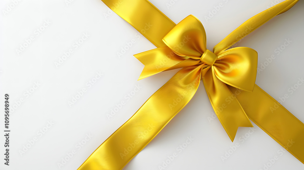 Elegant Yellow Ribbon and Bow on White Background – Minimalist Decorative Design Perfect for Gift Wrapping, Packaging, Social Media, Invitations, Branding, Ads, Product Catalogs, E-commerce Elegant Yellow Ribbon and Bow on White Background – Minimalist Decorative Design Perfect for Gift Wrapping, Packaging, Social Media, Invitations, Branding, Ads, Product Catalogs, E-commerce