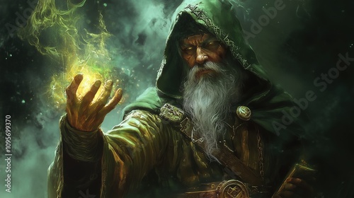 human wizard in the style of old dungeon and dragons