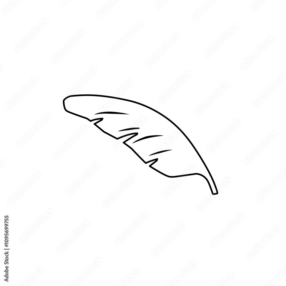 banana leaf outline art